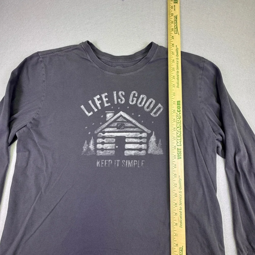Life is Good Shirt Men's Size XL Crusher Tee Long Sleeve Cabin Gray Relaxed Fit - Picture 5 of 9
